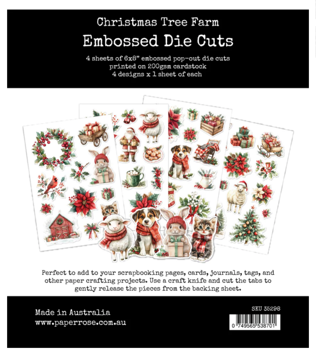 Christmas Tree Farm Embossed Die-Cuts, 47 pieces